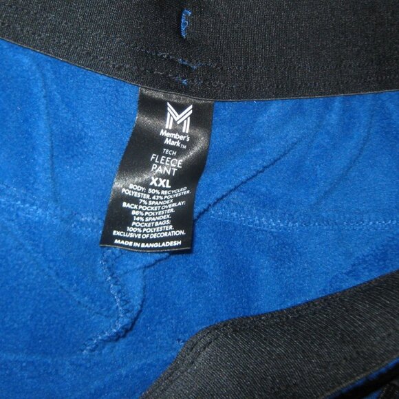 New Mens Tech Fleece Pant Soft Fabric Stretch Members Mark Security Pocket XXL - Picture 6 of 6
